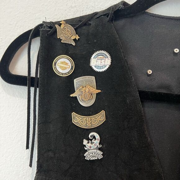 Harley Davidson Women’s Suede Leather Vest Sz Xs With Pin Collection Modified - Picture 2 of 10